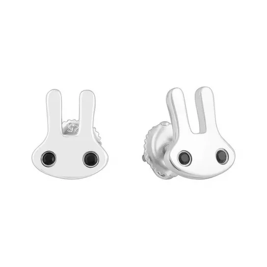 Пусеты с фианитом из серебра