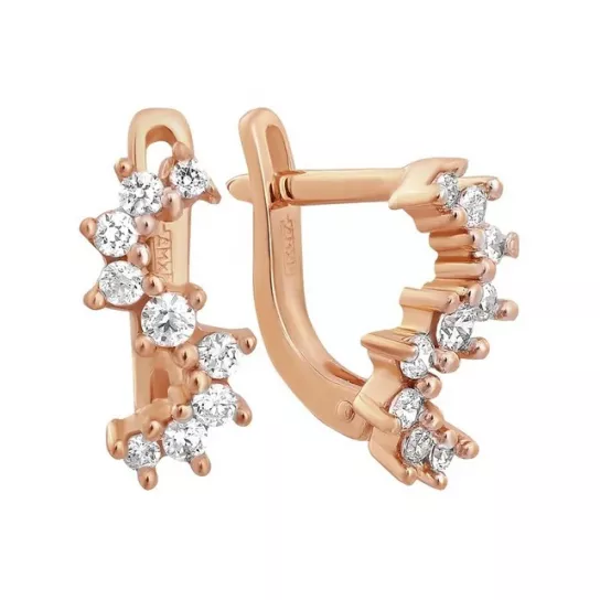 Серьги с фианитом из золота