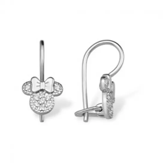 Серьги с фианитом из серебра