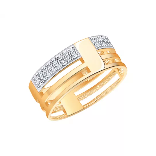 Кольцо с фианитом из золота