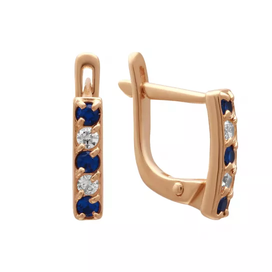 Серьги с фианитом из золота