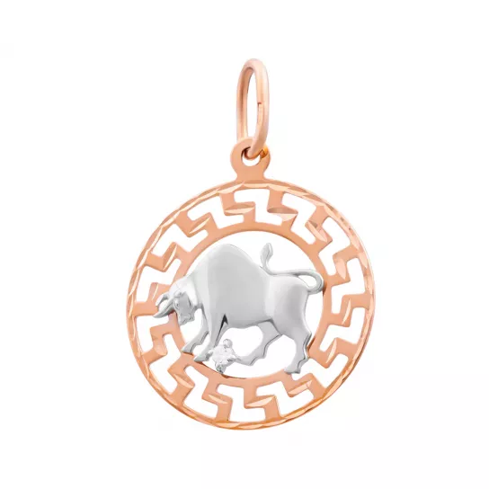 Подвеска зодиак с фианитом из золота