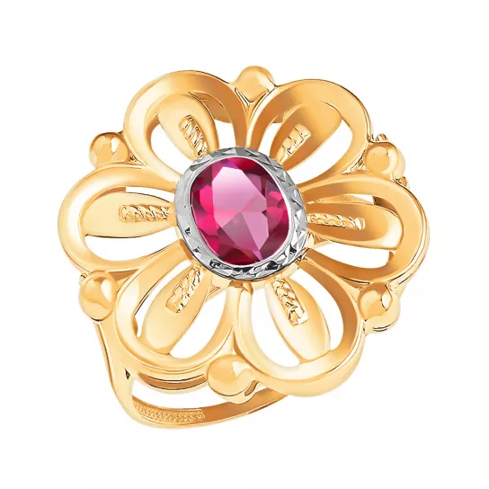 Кольцо с фианитом из золота