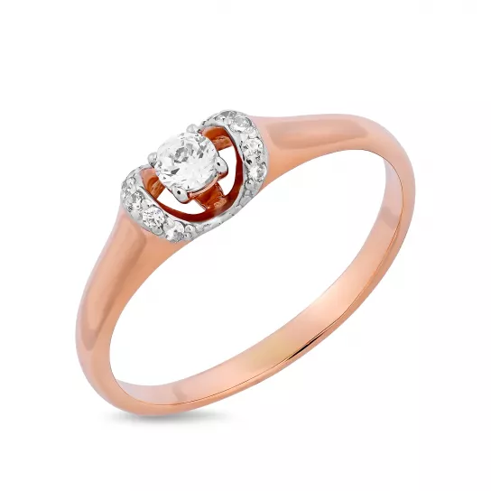 Кольцо с фианитом из золота