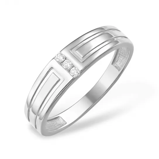 Кольцо с фианитом из серебра