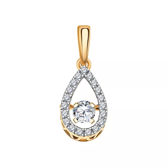 Подвеска с фианитом из золота