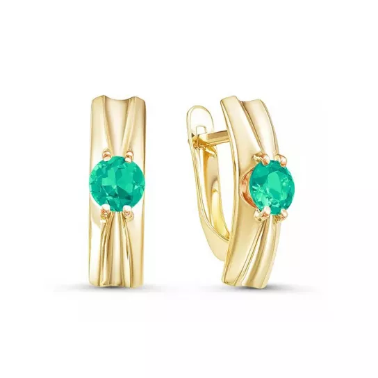 Серьги с агатом из золота