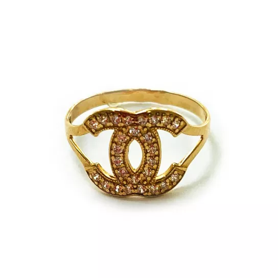 Кольцо с фианитом из золота