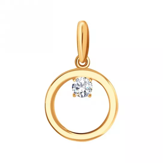 Подвеска с фианитом из золота