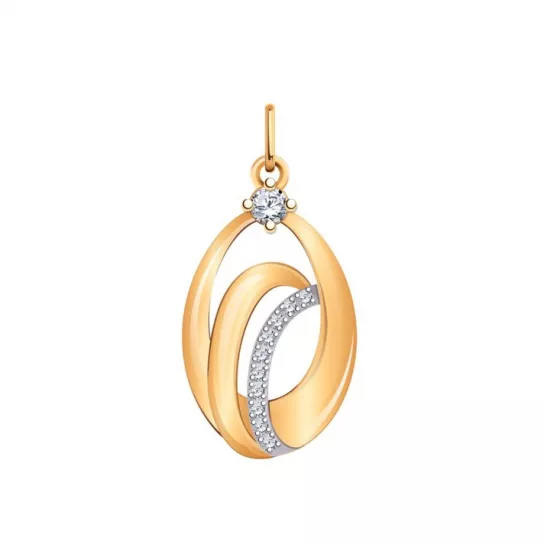 Подвеска с фианитом из золота
