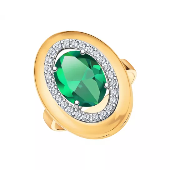 Кольцо с фианитом из золота