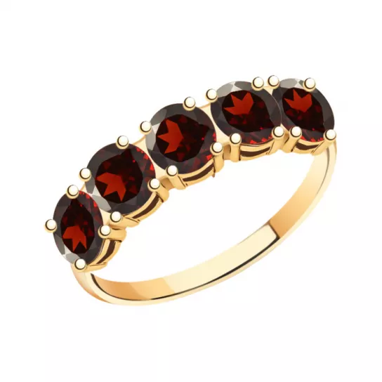 Кольцо с гранатом из золота