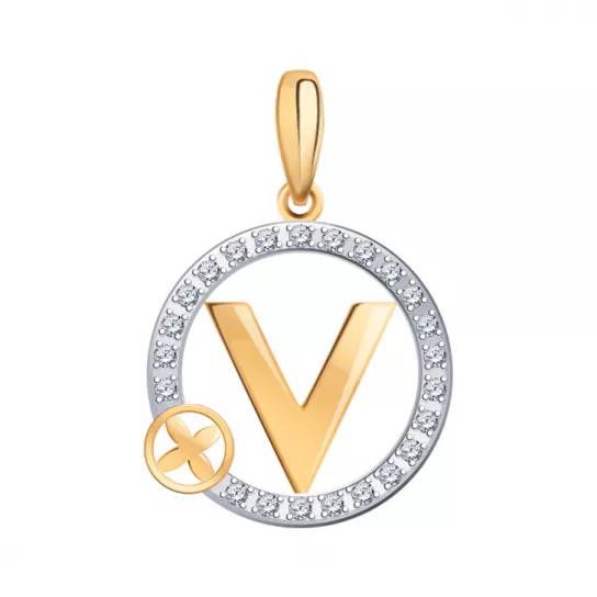 Подвеска с фианитом из золота