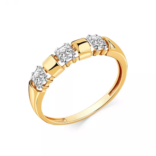 Кольцо с фианитом из золота