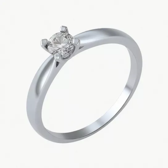 Кольцо с бриллиантами из серебра