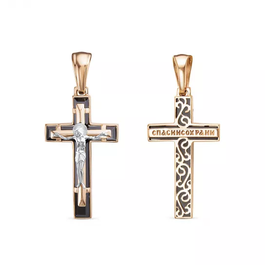 Крест с ониксом из золота