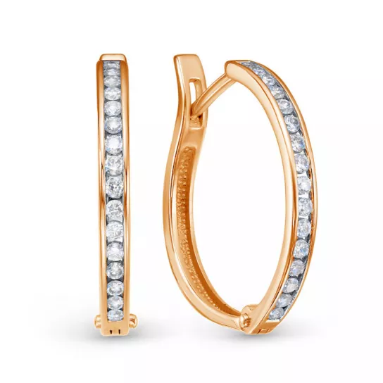 Серьги с бриллиантами с бриллиантом из золота