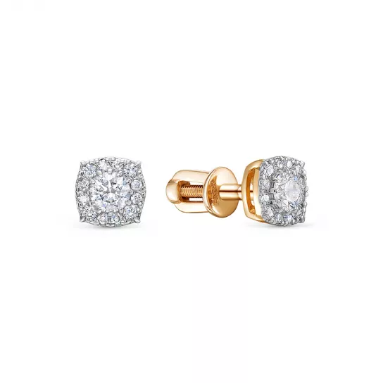 Пусеты с бриллиантами из золота